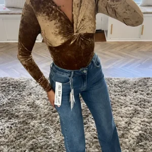 Gold Velvet Body Suit