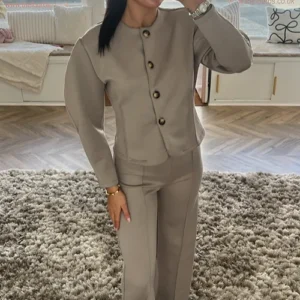 Beige Button Co-ord